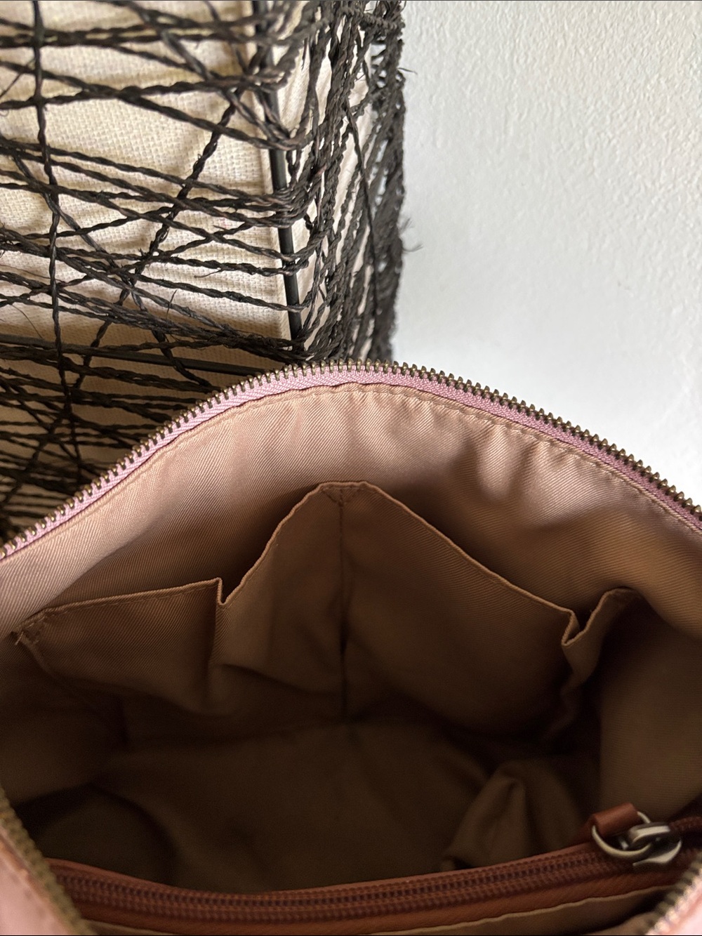 The Sak Blush Pink Leather Shoulder Bag with Braided Handle - Picture 9 of 10